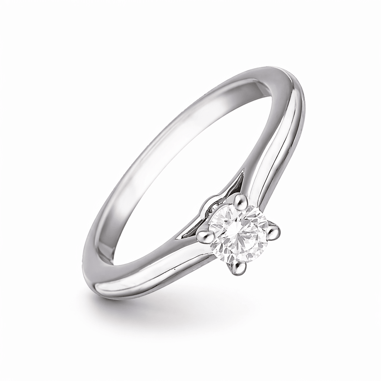 Cartier 1895 Solitaire Ring 0,20 ct Größe 47 Platin 950