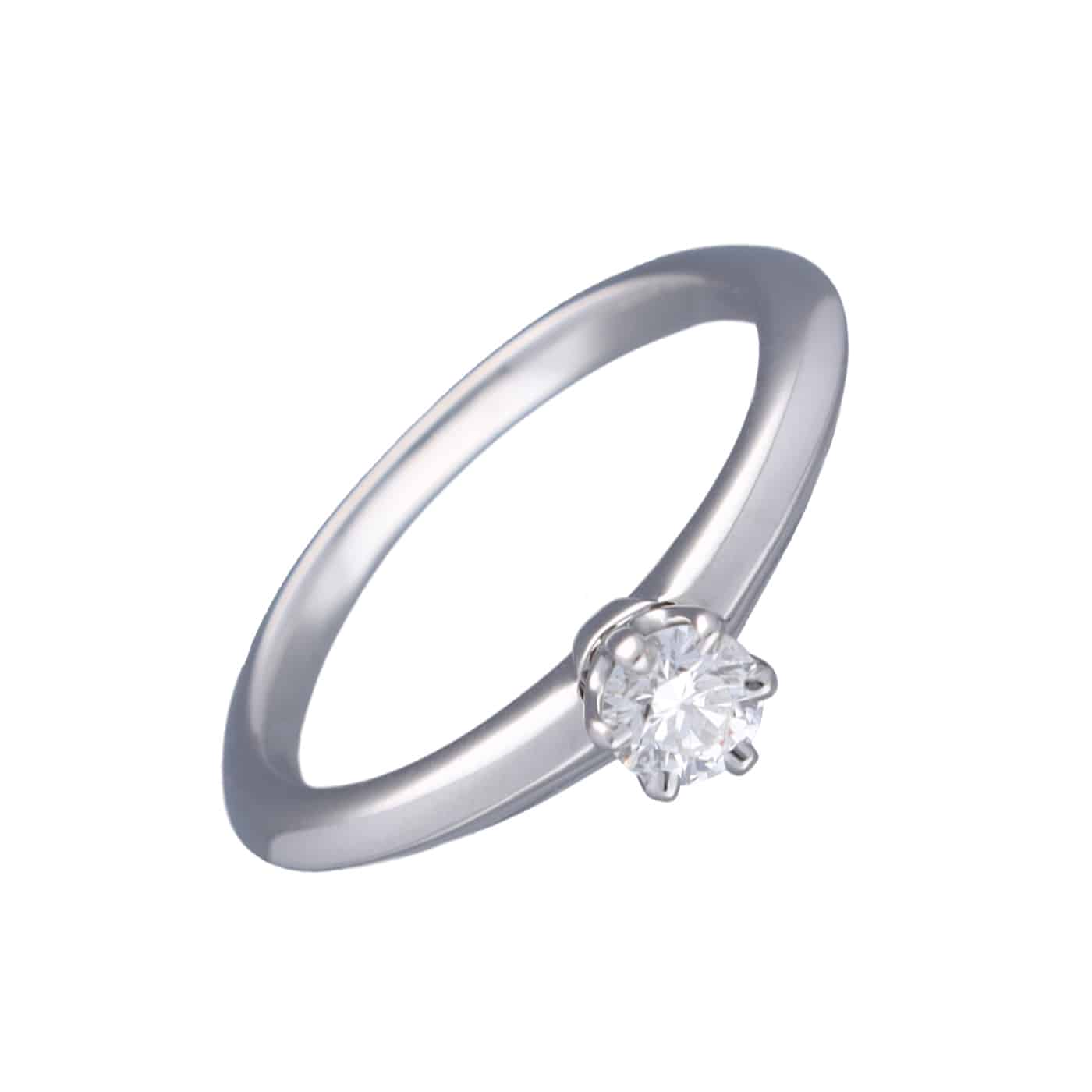 Tiffany & Co. Setting Diamant Ring Größe 46 0.19 ct Platin 950