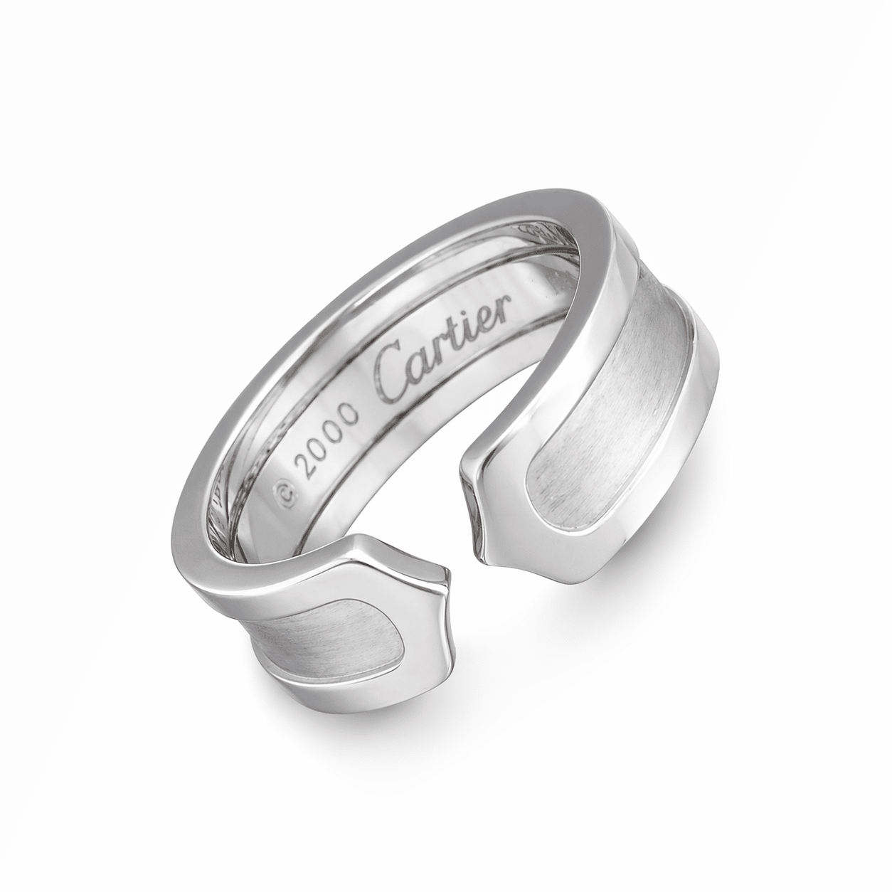 Cartier 2C Ring Größe 53 Weißgold 750