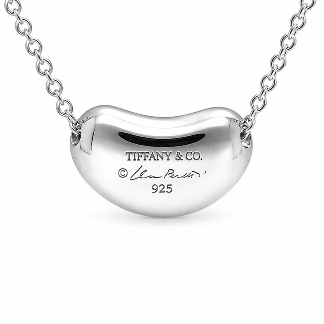 Tiffany & Co. Bean Design Anhänger 11 mm Halskette 925 Silber