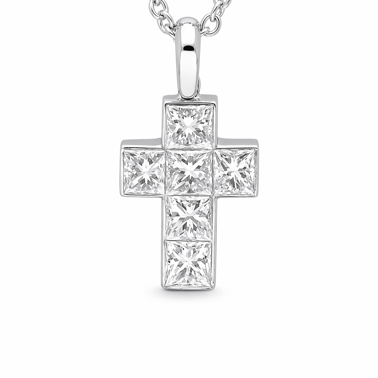 Cartier Kreuz Halskette Diamanten Platin 950
