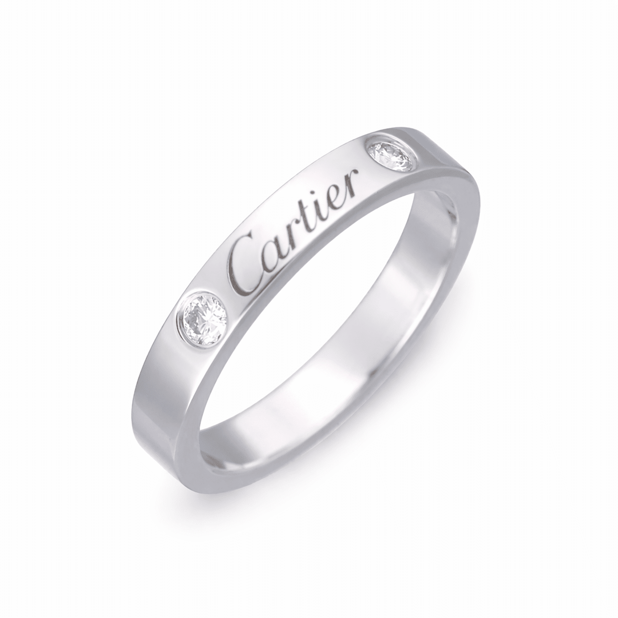 Cartier C de Cartier Größe 49 2 Diamanten Platin 950