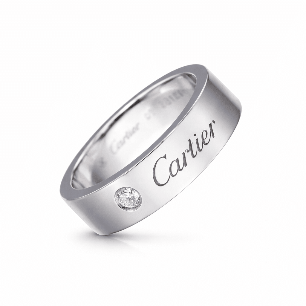 C de Cartier Ring Größe 49 Platin 950