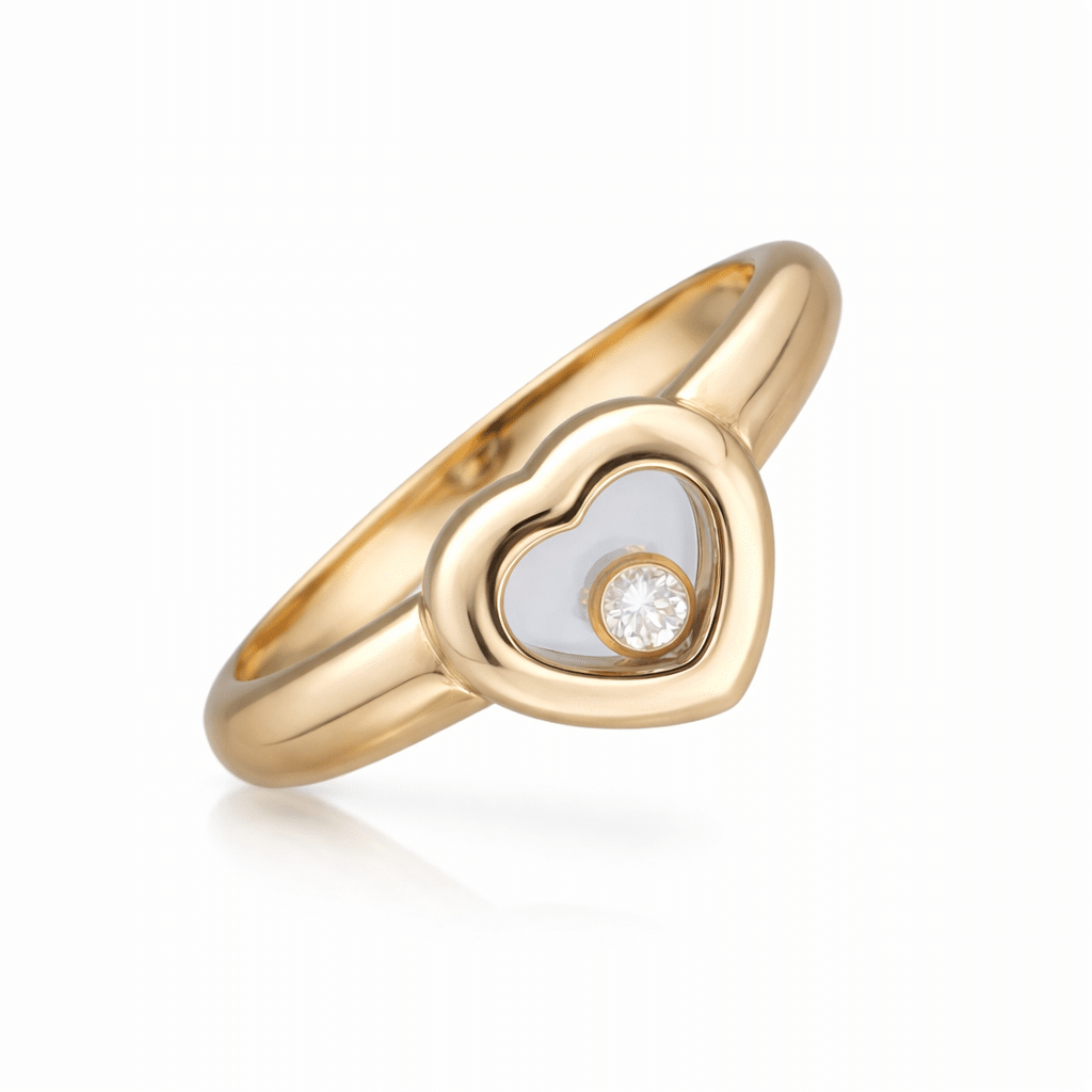 Chopard Happy Diamonds Größe 49 Herz Ring Diamant Gelbgold 750