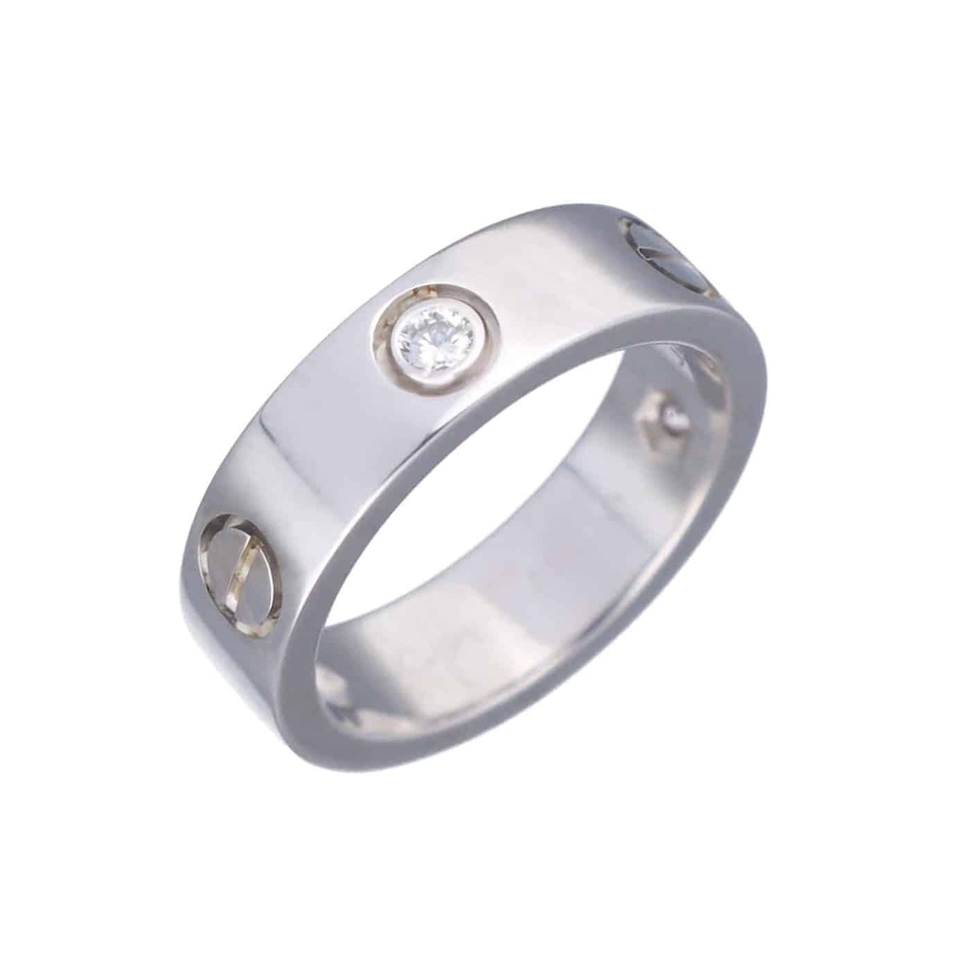 Cartier Love Ring 3 Diamanten Größe 53 Weißgold 750