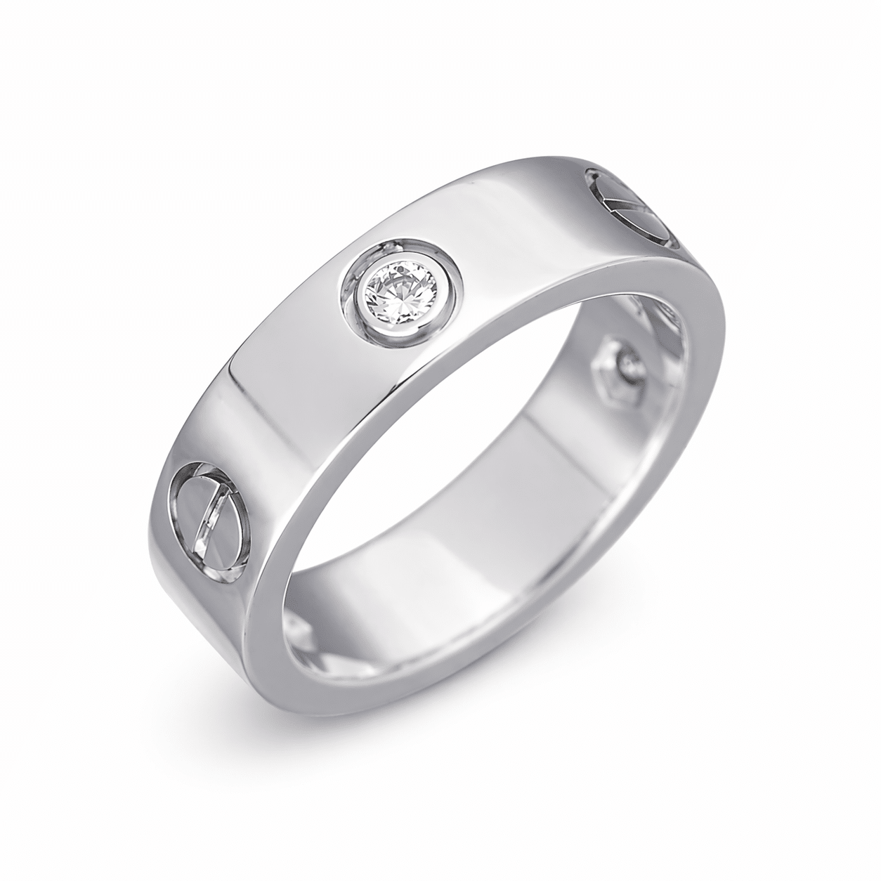 Cartier Love Ring 3 Diamanten Größe 53 Weißgold 750