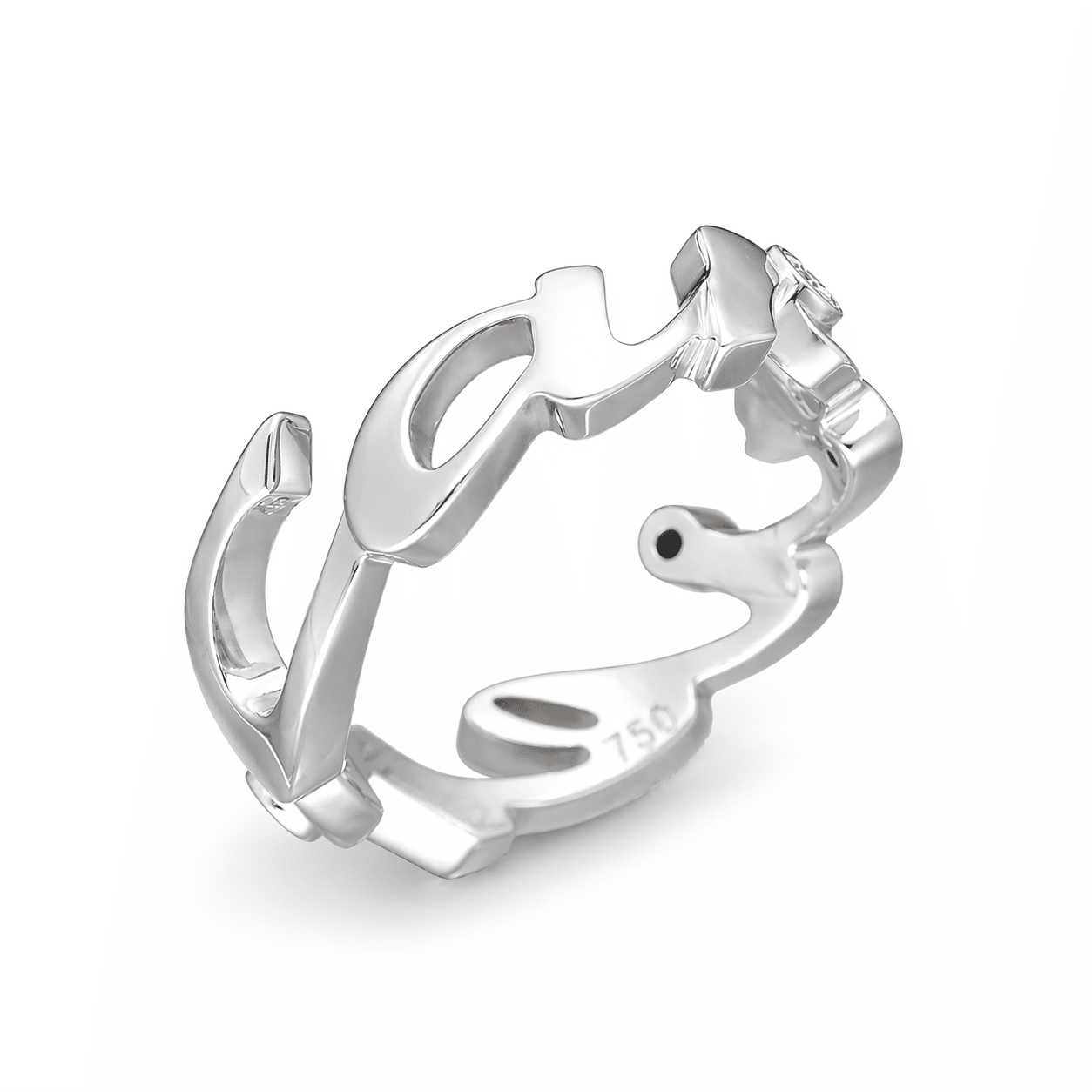Cartier Ring Signature 2004 Limited Größe 51 Weißgold 750 3 Diamanten