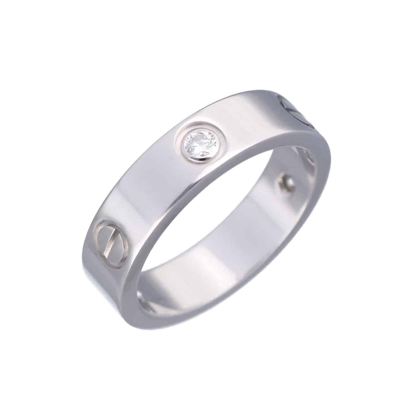 Cartier Love Ring 3 Diamanten Größe 60 Weißgold 750