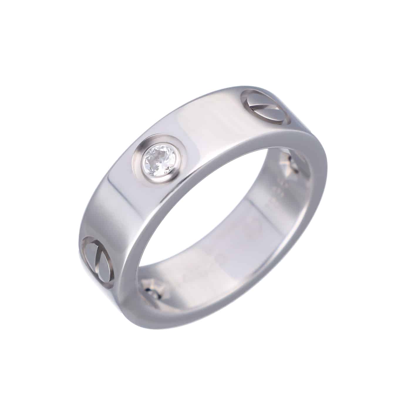 Cartier LOVE Ring 3 Diamanten Weißgold 750 Größe 49