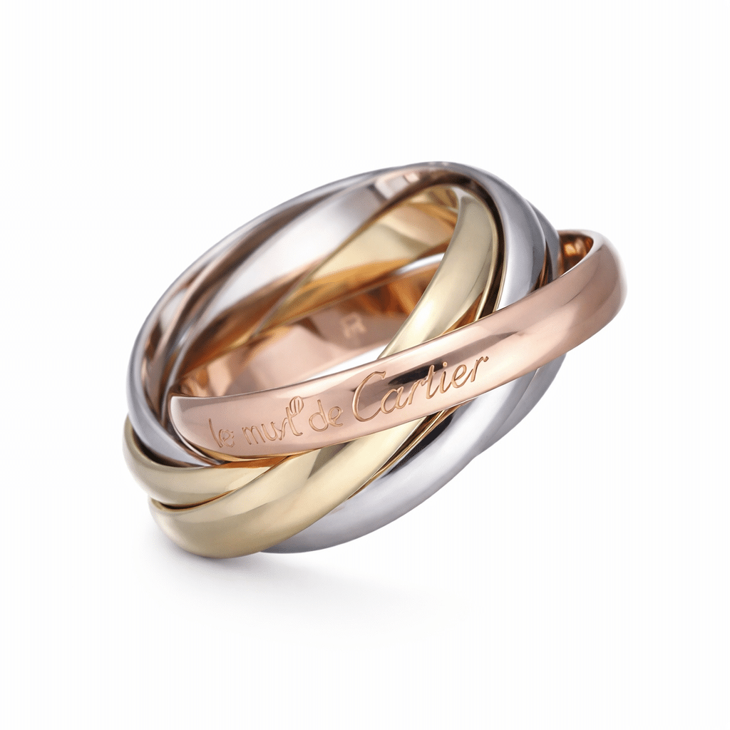 Cartier Trinity Ring Größe 49 5 Ringe Classic Gelbgold, Rosegold, Weißgold 750
