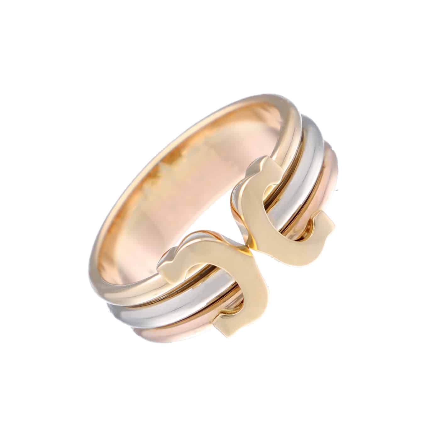 Cartier 2C Ring Größe 51 Gelb- Rose- Weißgold 750