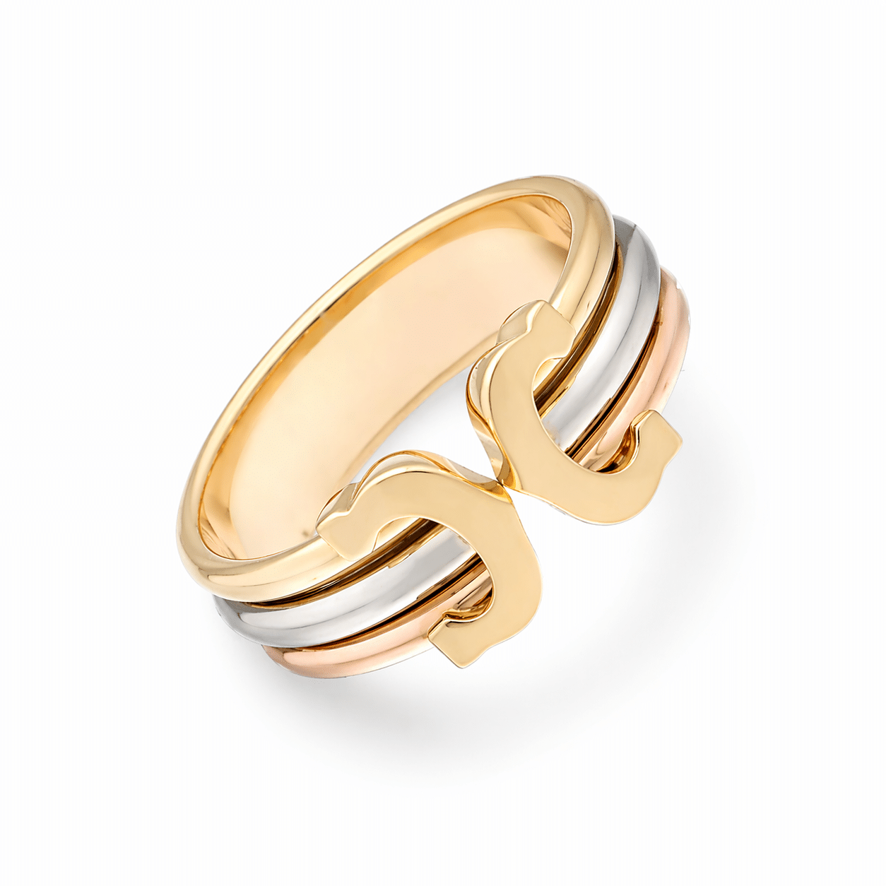 Cartier 2C Ring Größe 51 Gelb- Rose- Weißgold 750