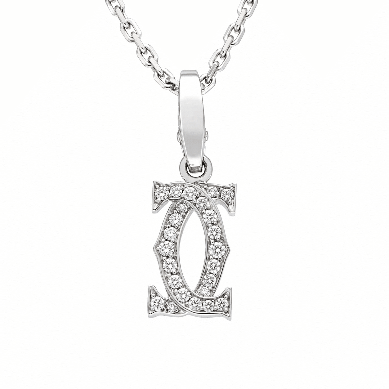 Cartier 2C Halskette Weißgold 750 Diamanten