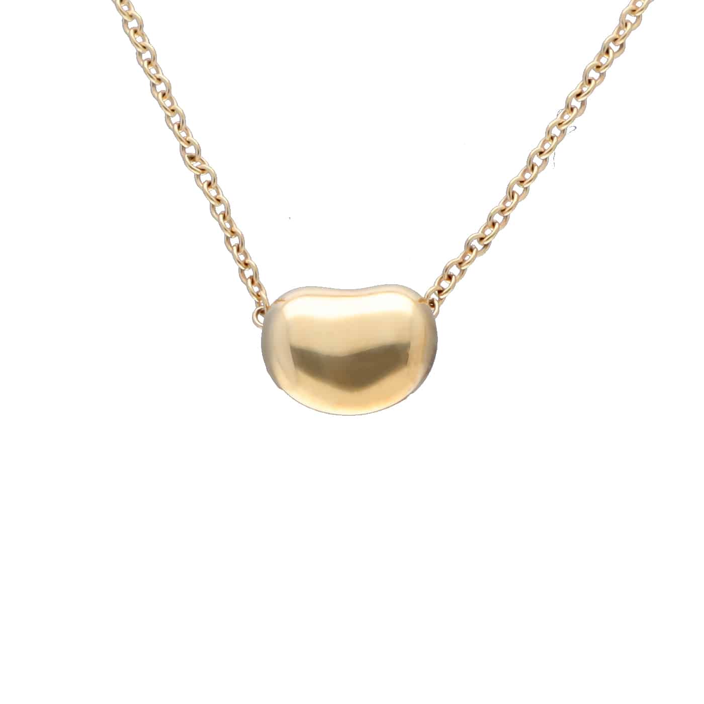 Tiffany & Co. Bean Design Anhänger Halskette Gelbgold 750