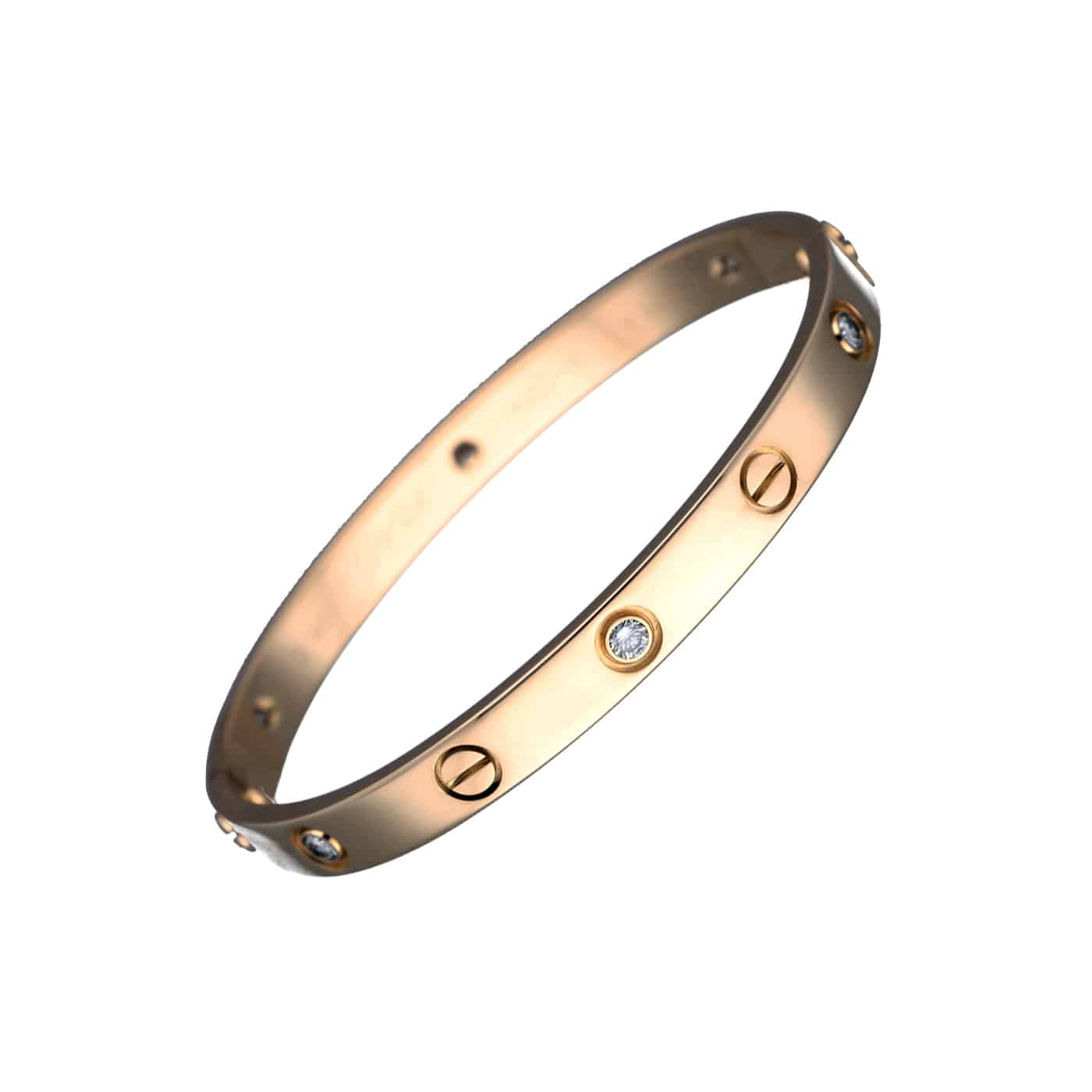 Cartier Love Armreif, klassisches Modell, mit 6 Diamanten Gelbgold 750 Größe 17