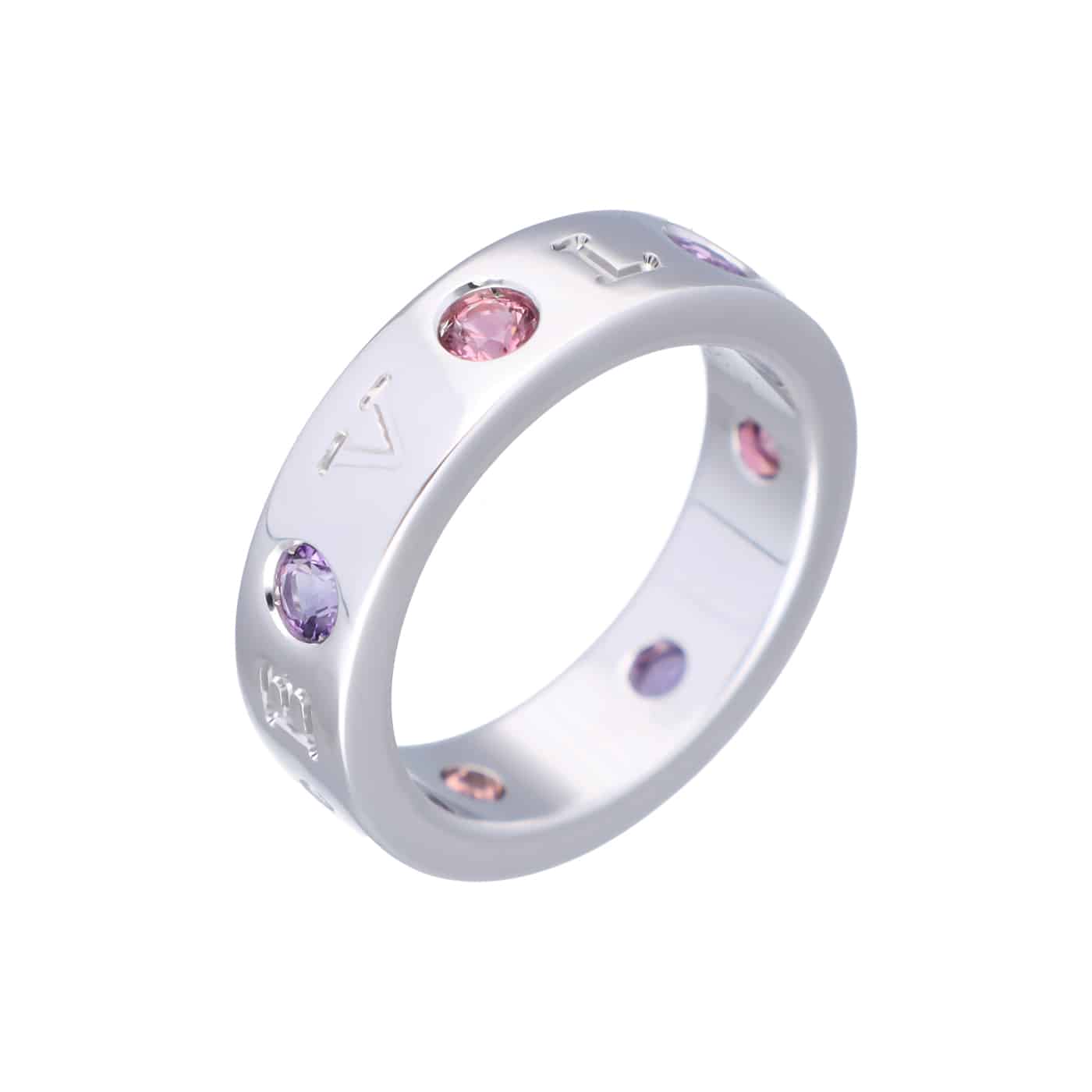 Bvlgari Roman Sorbets Ring Weißgold 750 mit Amethyst & Turmalin Größe 51