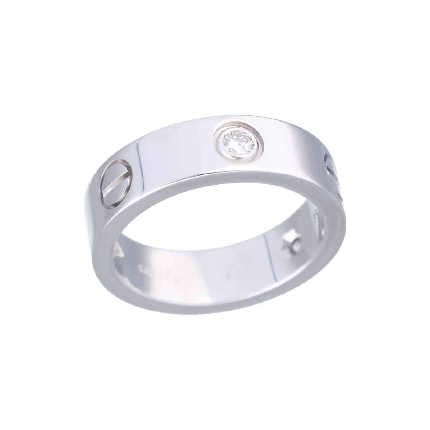 Cartier LOVE Ring 3 Diamanten Weißgold 750 Größe 54