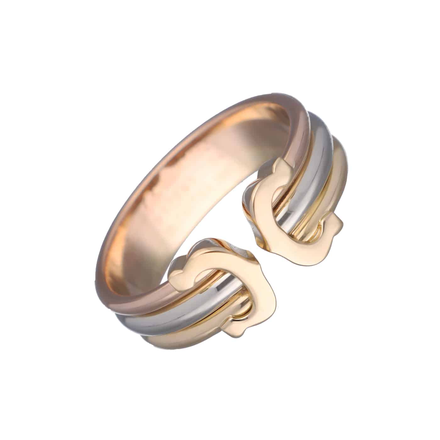 Cartier 2C Ring Größe 54 Gelb- Rose- Weißgold 750