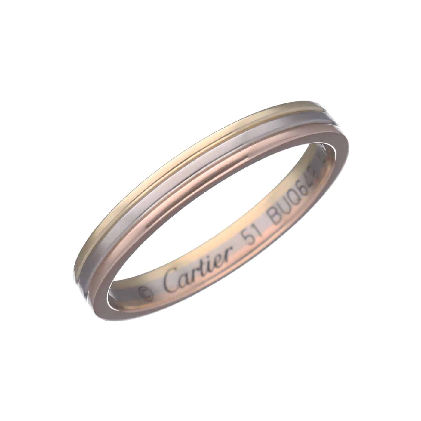 Cartier Vendome Tricolor Ring Größe 51