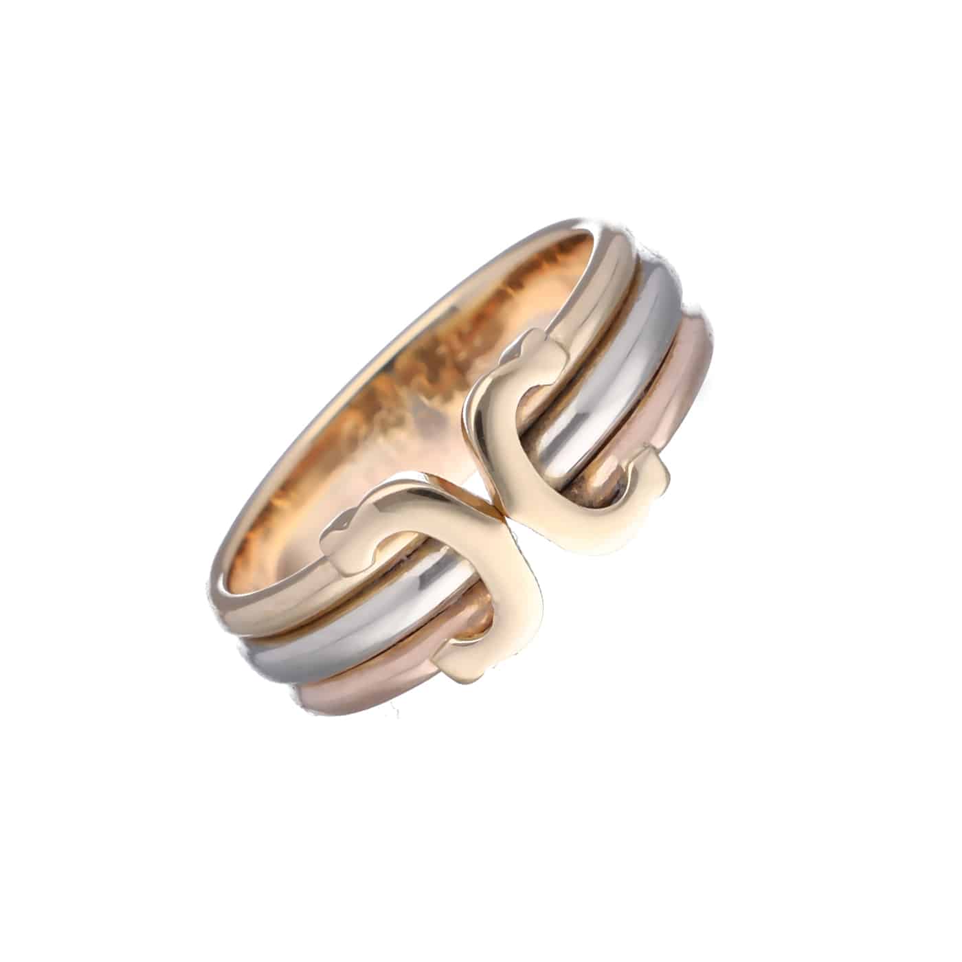 Cartier 2C Ring Größe 53 Gelb- Rose- Weißgold 750
