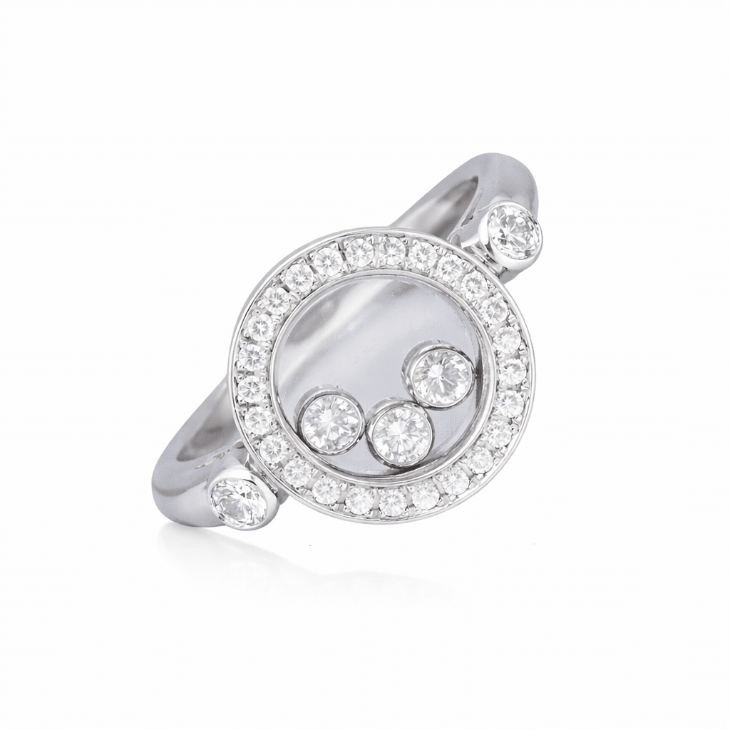 Chopard Happy Diamonds Circle Ring Größe 50 Weißgold 750