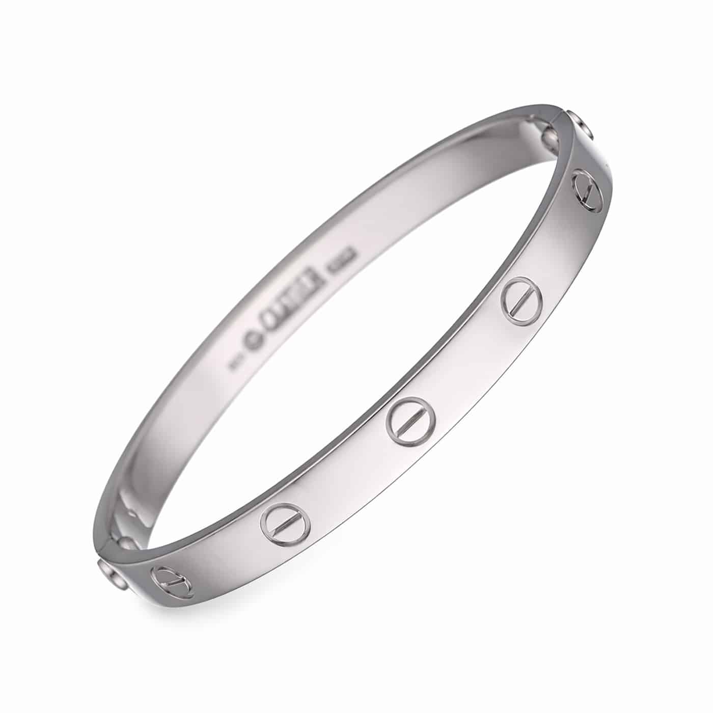Cartier LOVE Armreif, klassisches Modell Größe 17 Weißgold 750