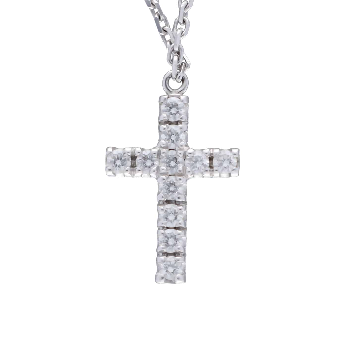 Cartier Symboles Anhänger Kreuz Halskette Weißgold 750