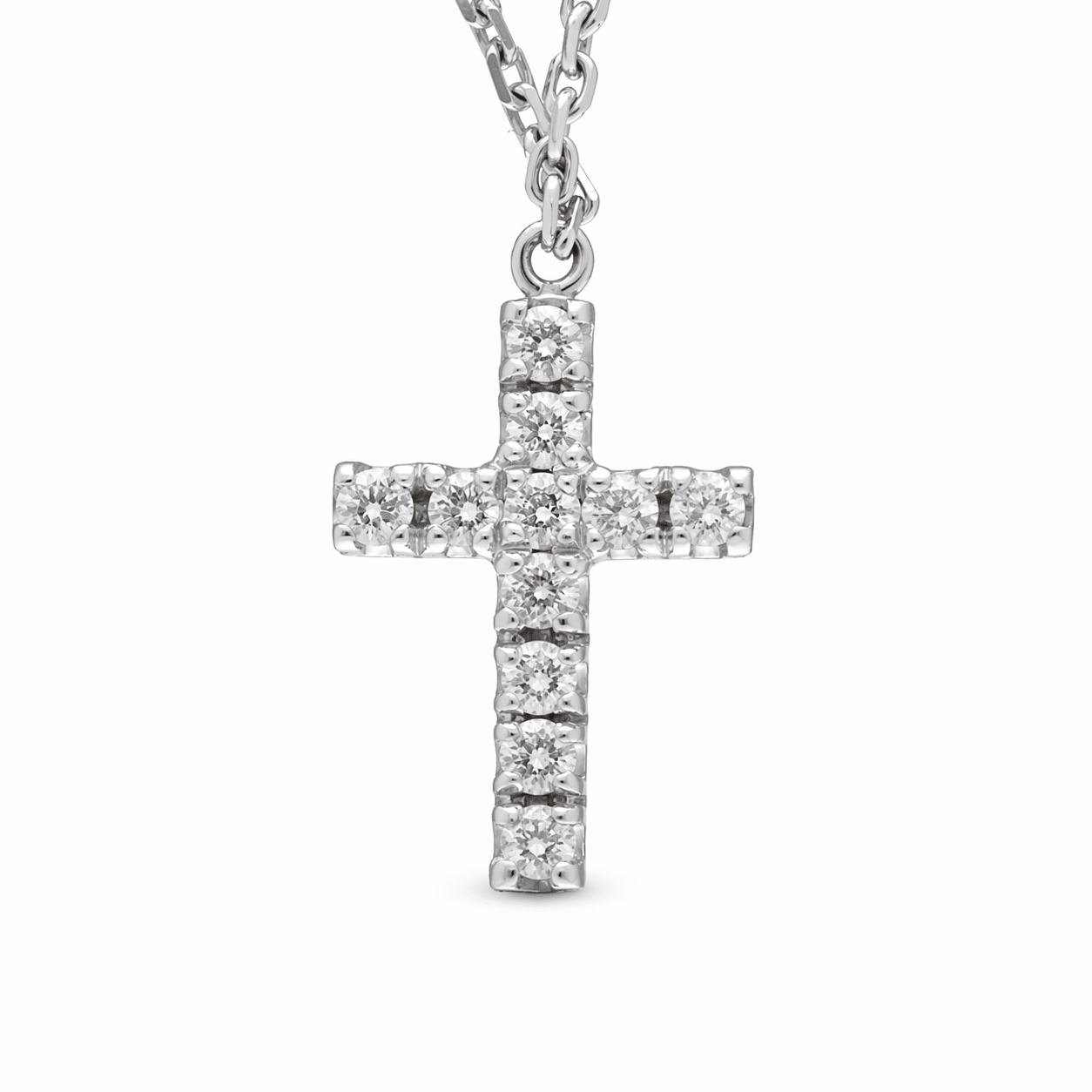 Cartier Symboles Anhänger Kreuz Halskette Weißgold 750