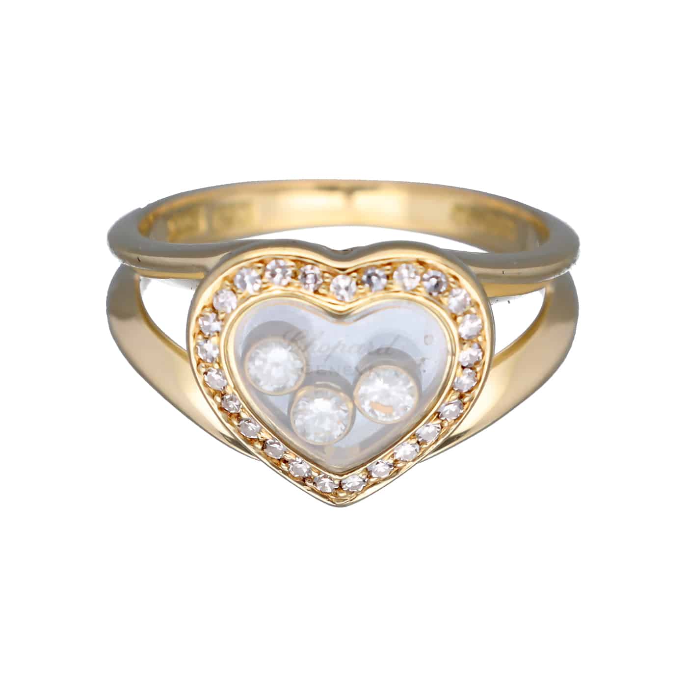 Chopard Happy Diamonds Icons Herz Ring Größe 50 Gelbgold 750