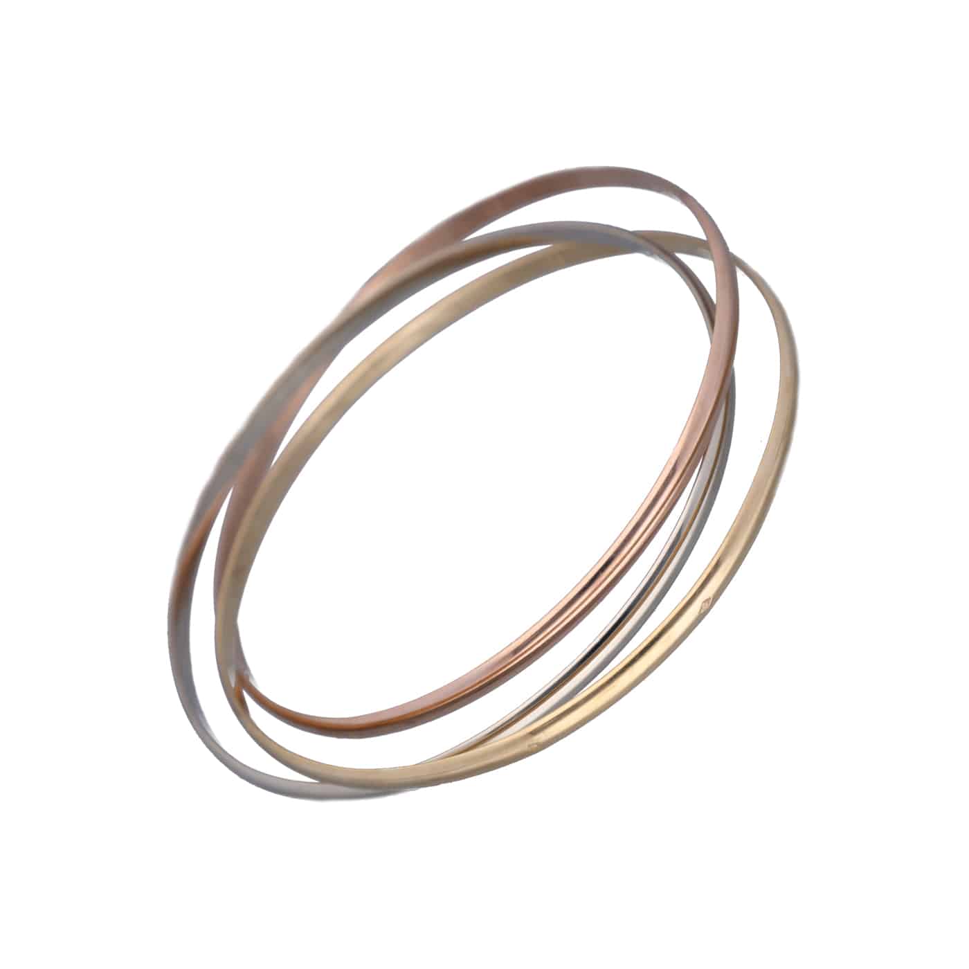 Armreif Dreifach Verschlungen Tri-Color Gelb- Rose- Weißgold 750