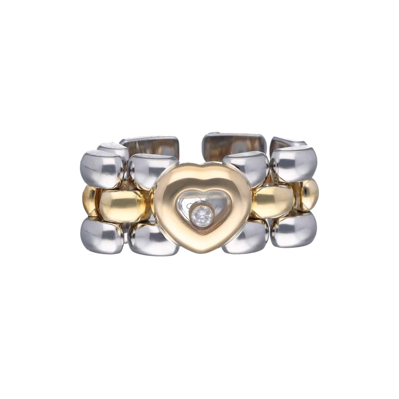 Chopard Happy Diamonds Ring Größe 53 Kettenring Gold 750 Stahl