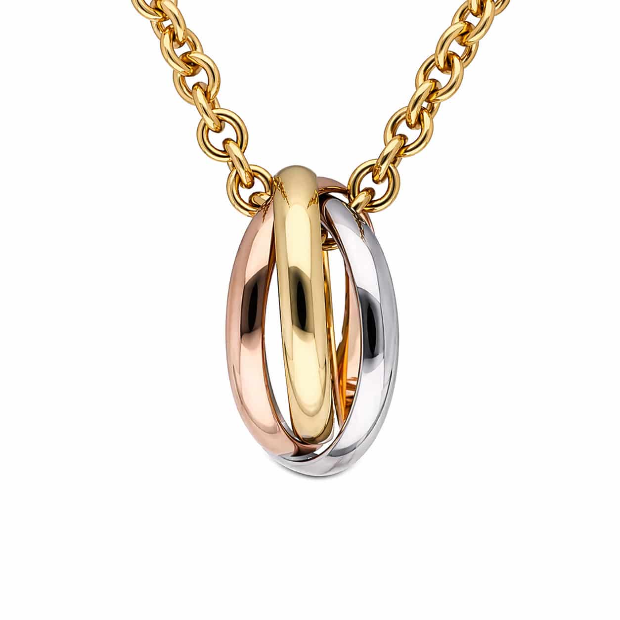 Cartier Trinity Halskette Gelb-, Weiß- und Rosegold 750