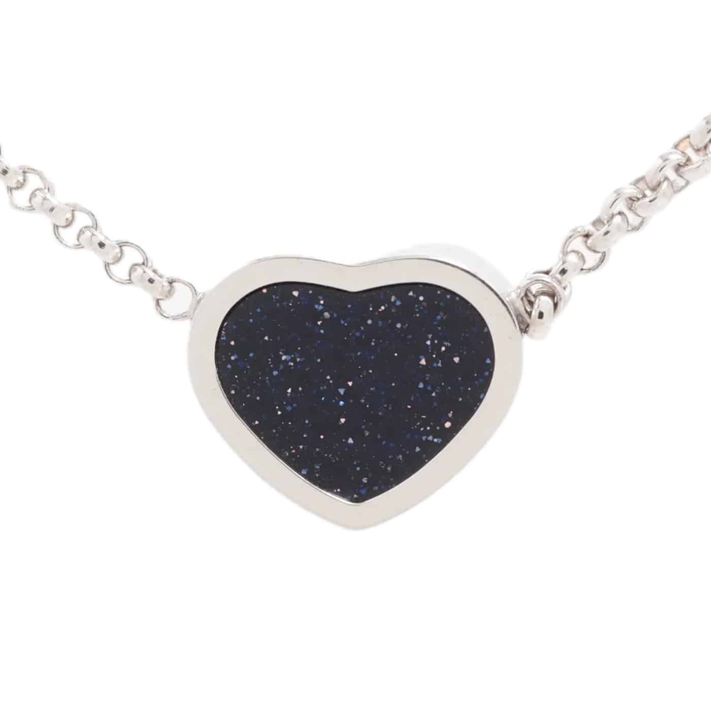 Chopard My Happy Hearts Aventurine Quartz Herz Halskette Weißgold 750