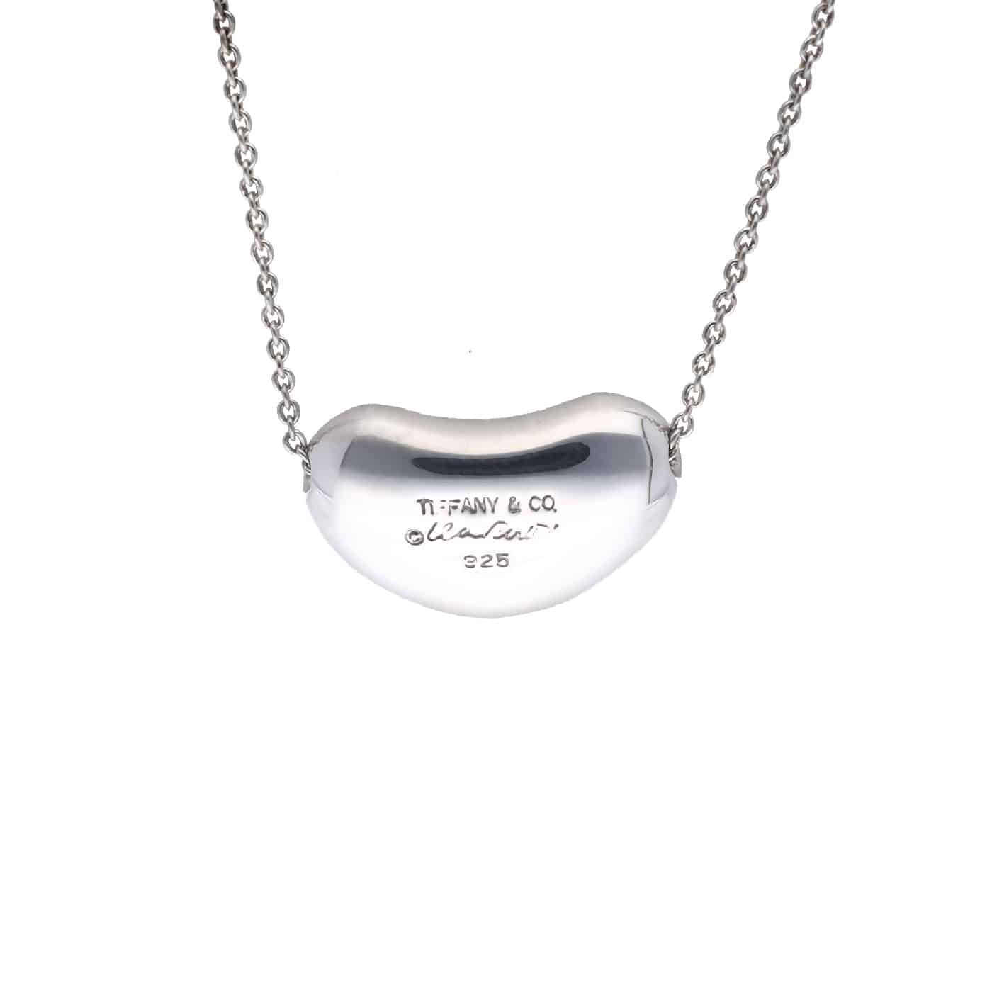 Tiffany & Co. Bean Design Anhänger 18 mm Halskette 925 Silber