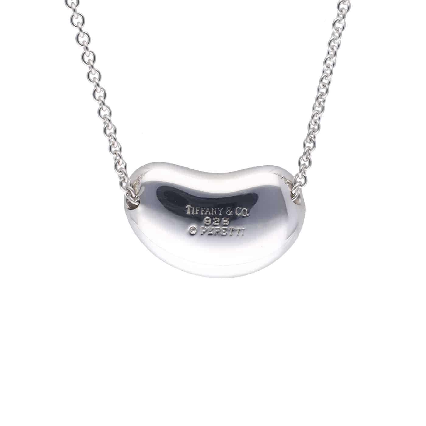 Tiffany & Co. Bean Design Anhänger 18 mm Halskette 925 Silber