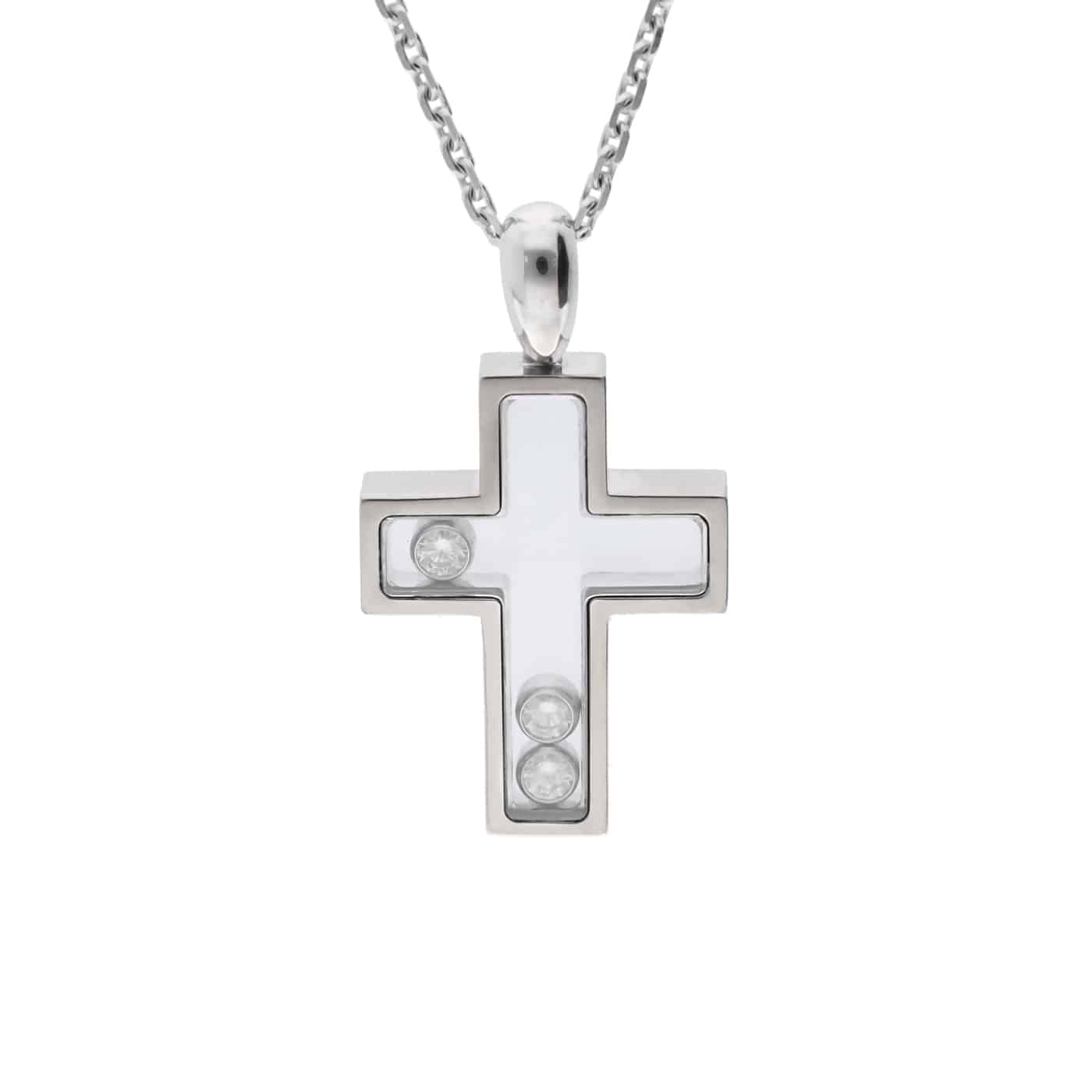 Chopard Happy Diamond Kreuz Anhänger 3 Diamanten 79/4009/01