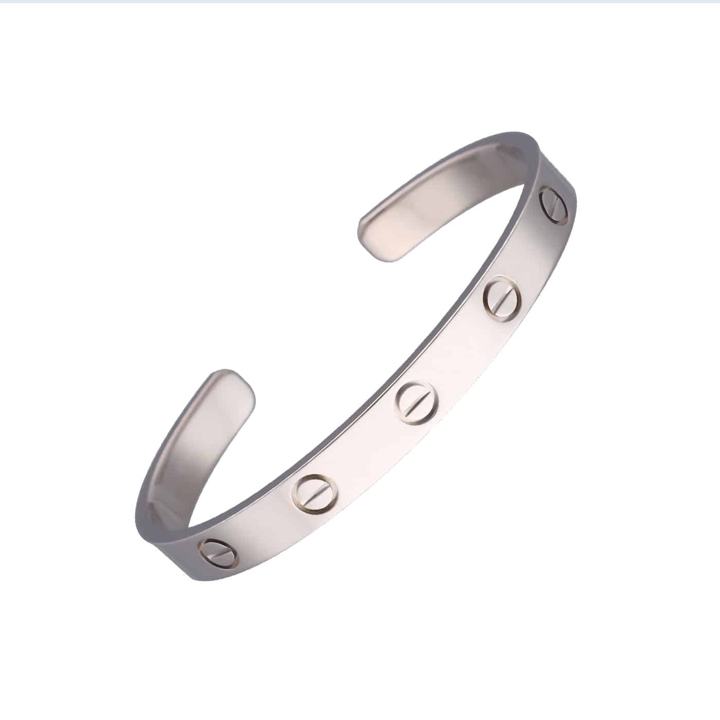 Cartier LOVE Armreif, offen, klassisches Modell Weißgold 750 Größe 16