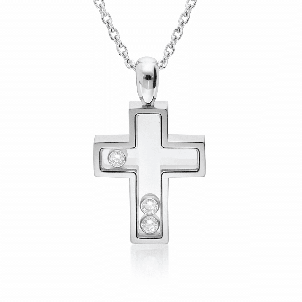 Chopard Happy Diamond Kreuz Anhänger 3 Diamanten 79/4009/01