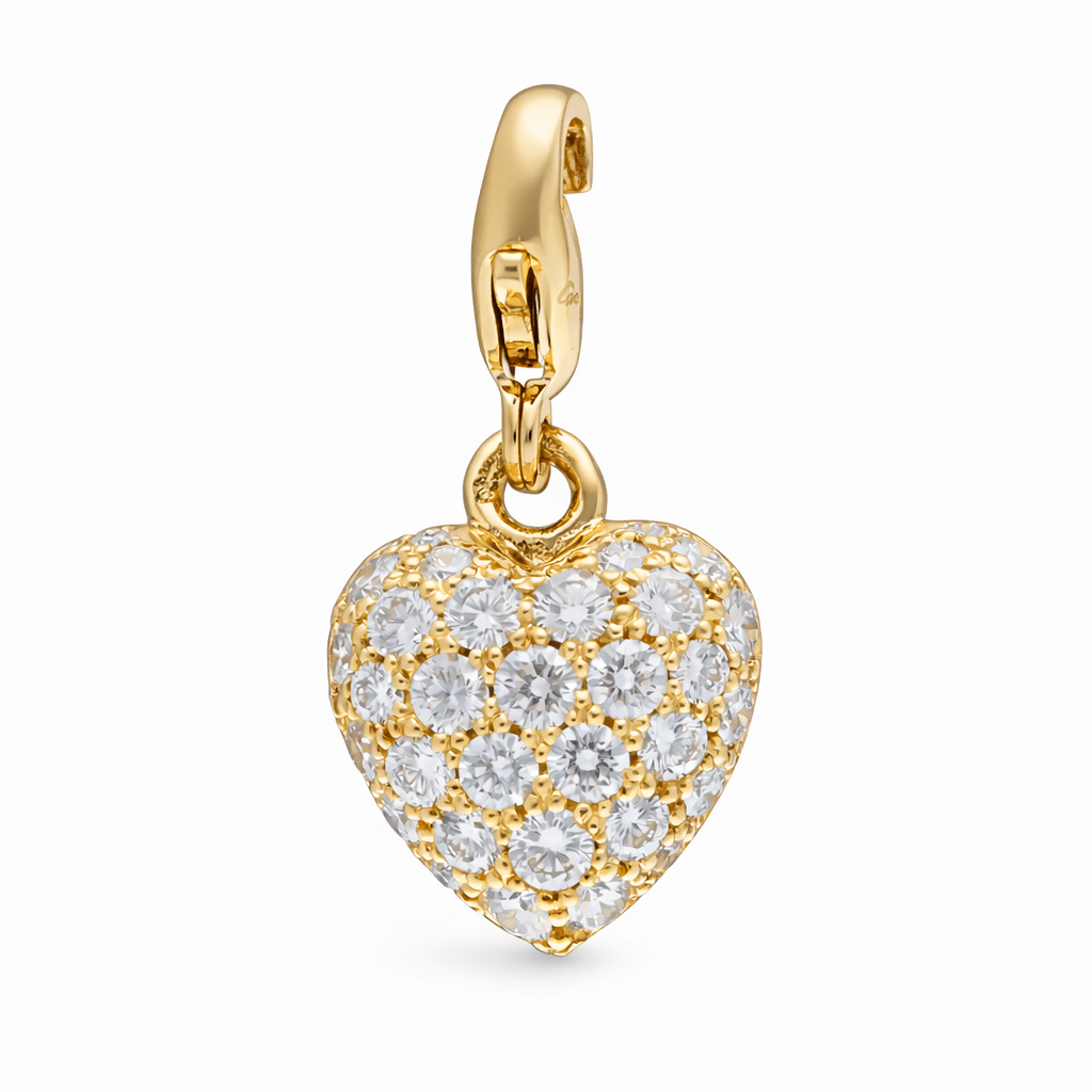 Cartier Heart Pavé Anhänger Gelbgold 750 Diamanten