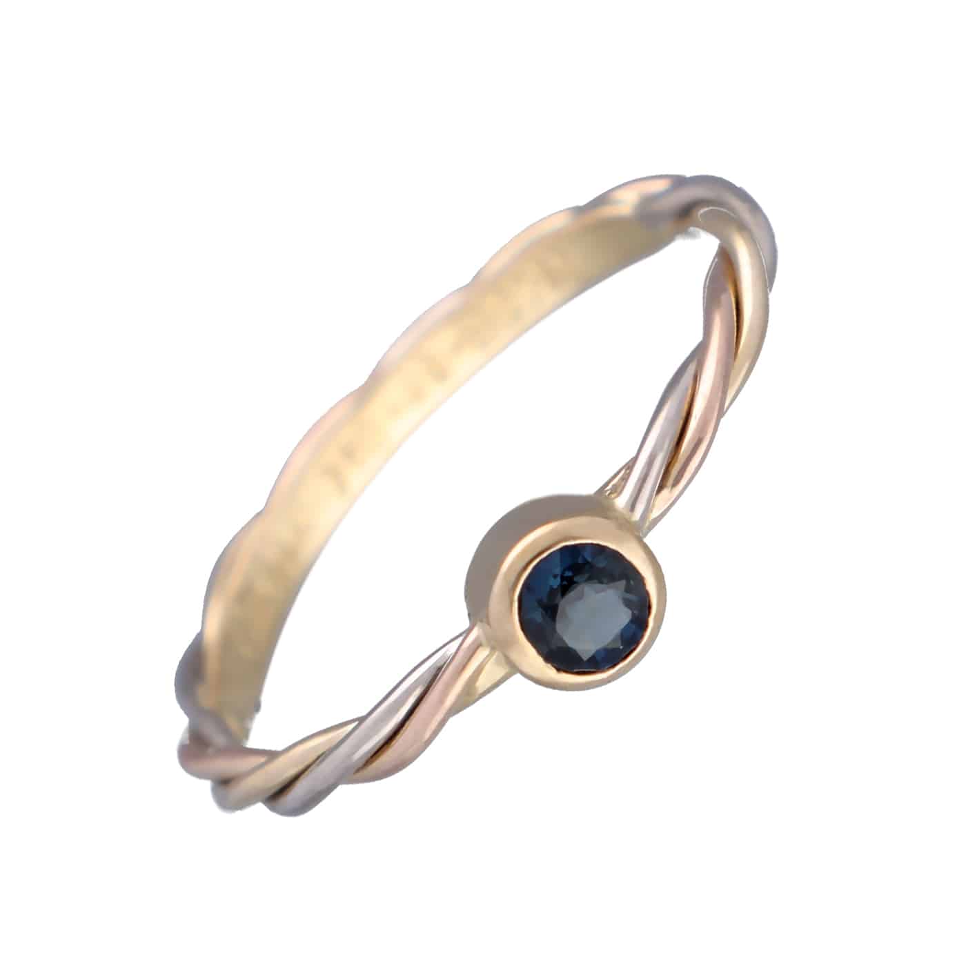 Cartier Trinity Twist Größe 49 Gelb- Rose- Weißgold 750 Saphir