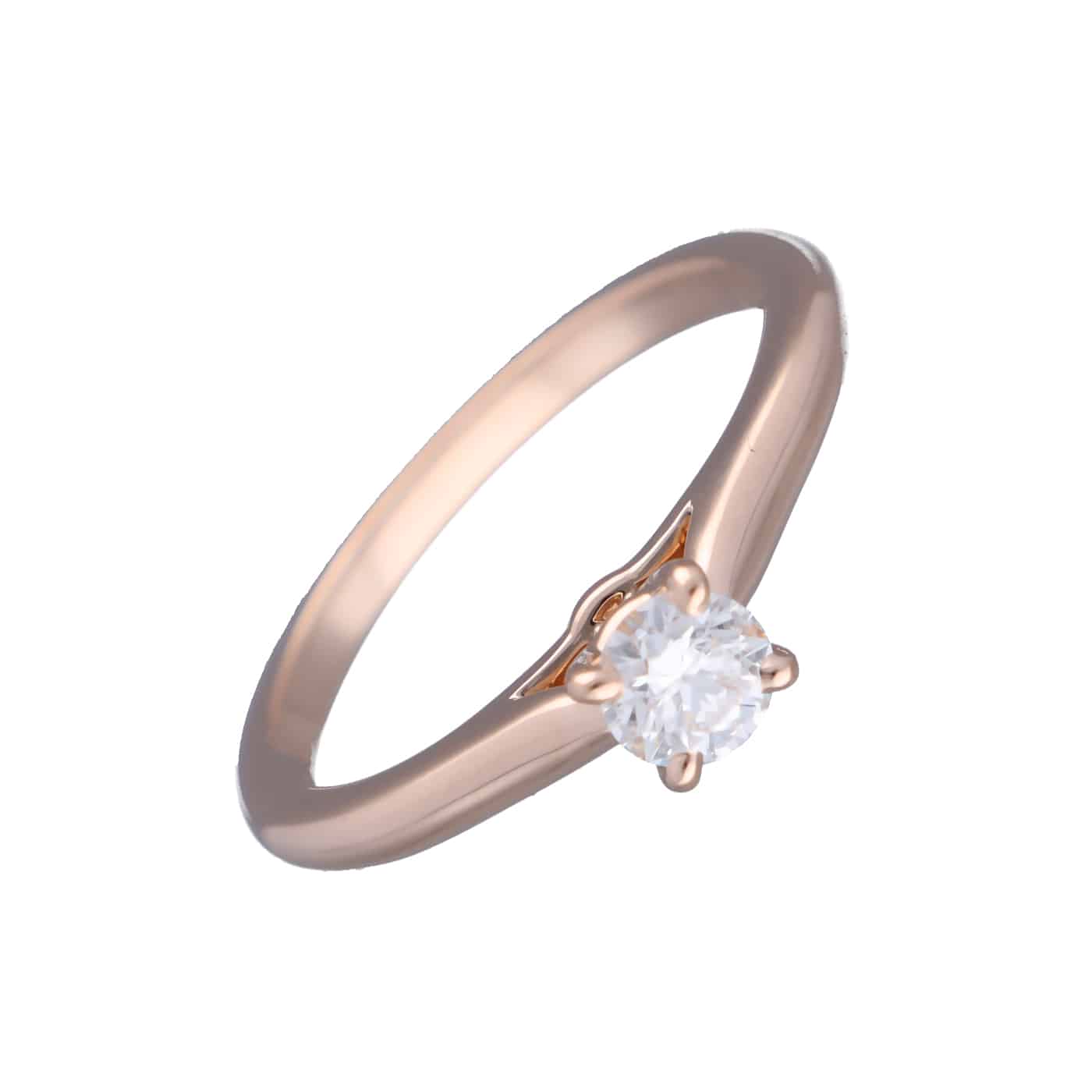 Cartier 1895 Solitaire Ring 0,27 ct 950 Rosegold 750 Größe 50 VS1 D