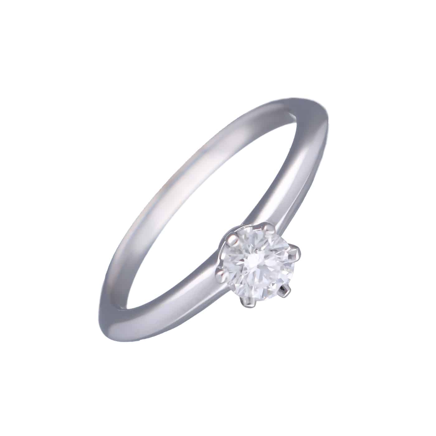 Tiffany & Co. Setting Diamant Ring 0.30 ct VVS2 Größe 50½ Platin 950