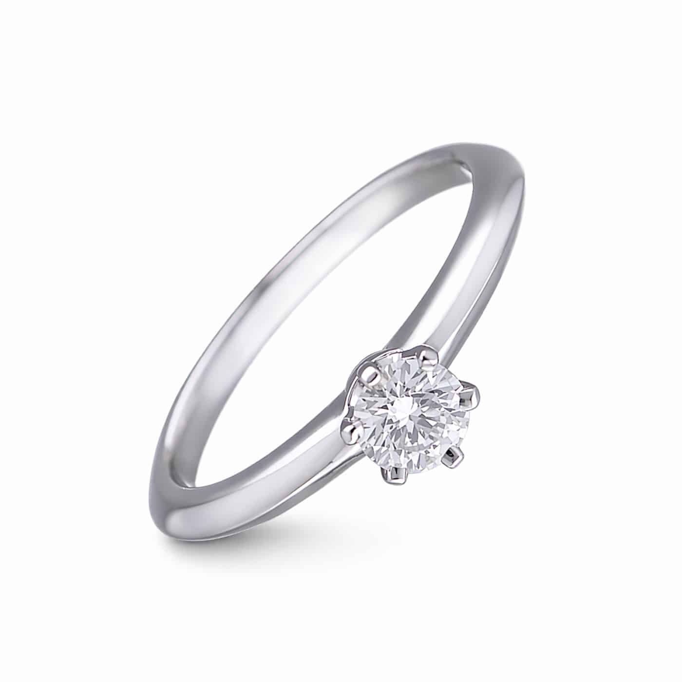 Tiffany & Co. Setting Diamant Ring 0.30 ct VVS2 Größe 50½ Platin 950