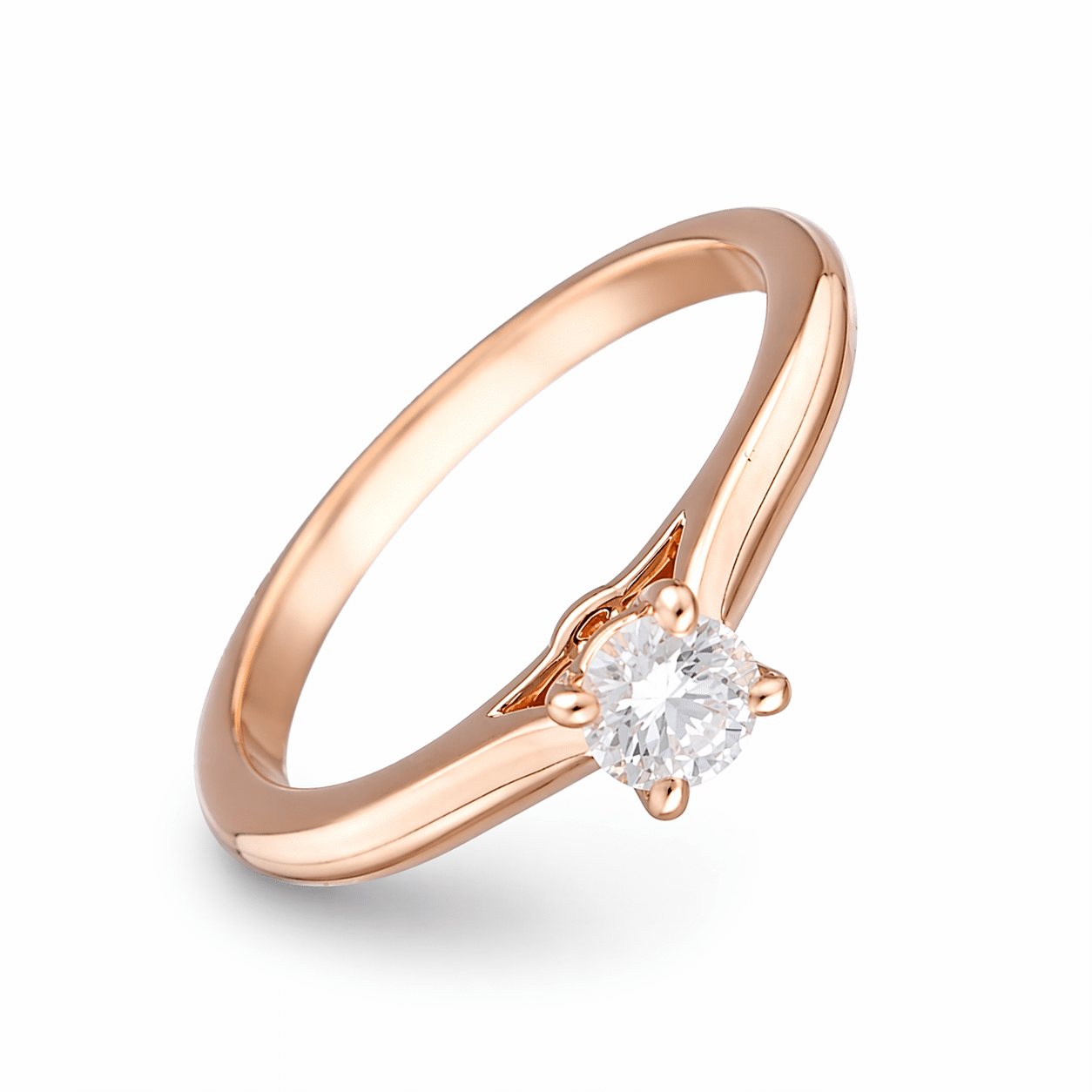 Cartier 1895 Solitaire Ring 0,27 ct 950 Rosegold 750 Größe 50 VS1 D
