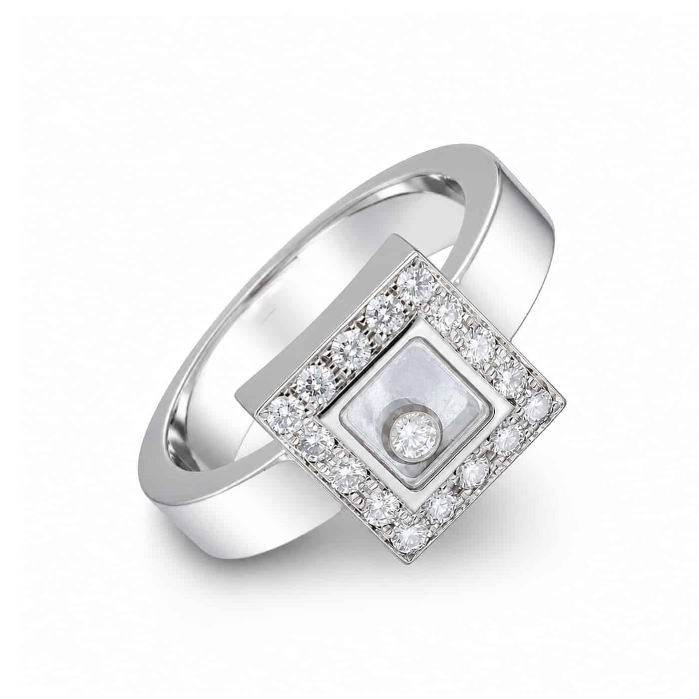 Chopard Ring Happy Diamonds Weißgold 750 Größe 53½