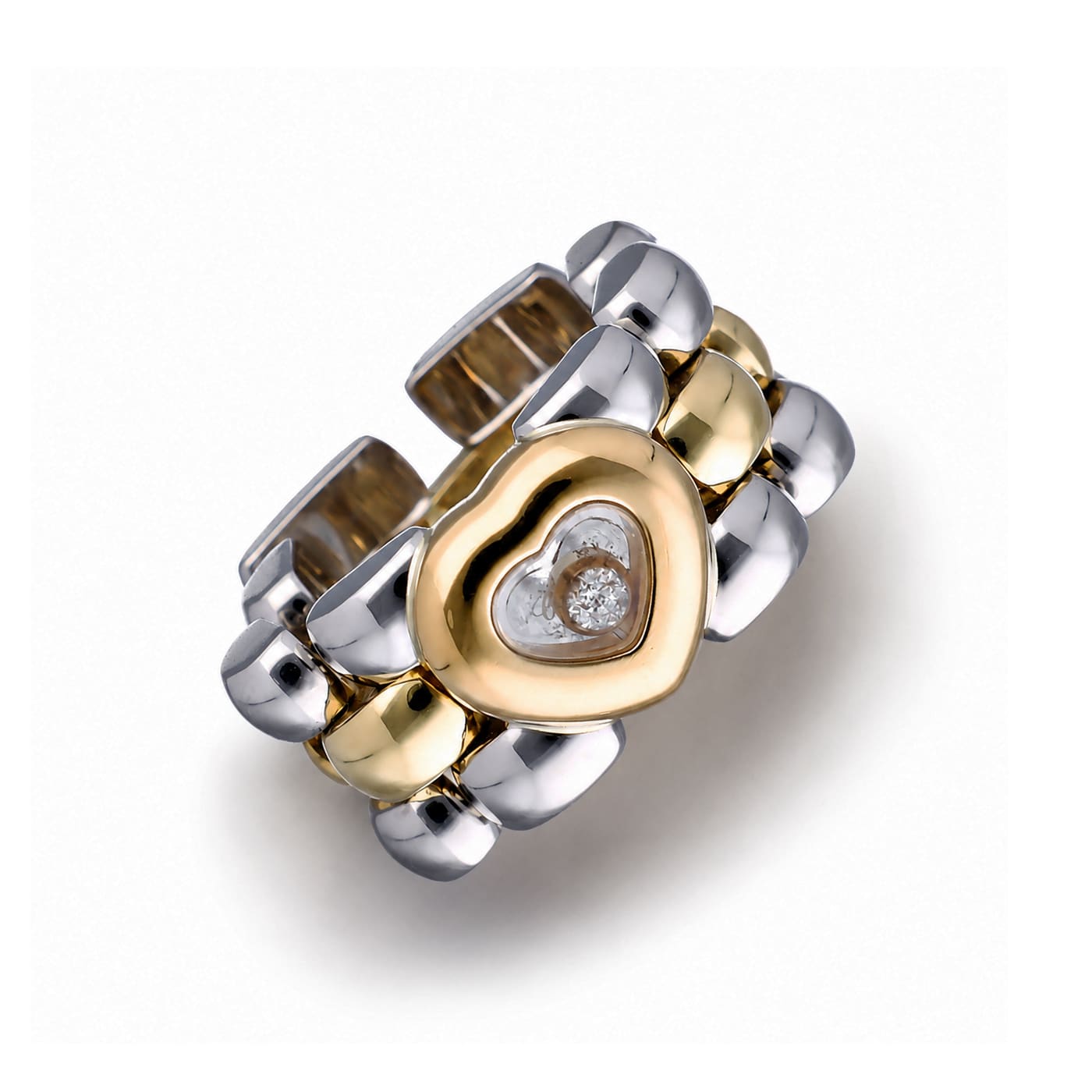 Chopard Happy Diamonds Ring Größe 53 Kettenring Gold 750 Stahl