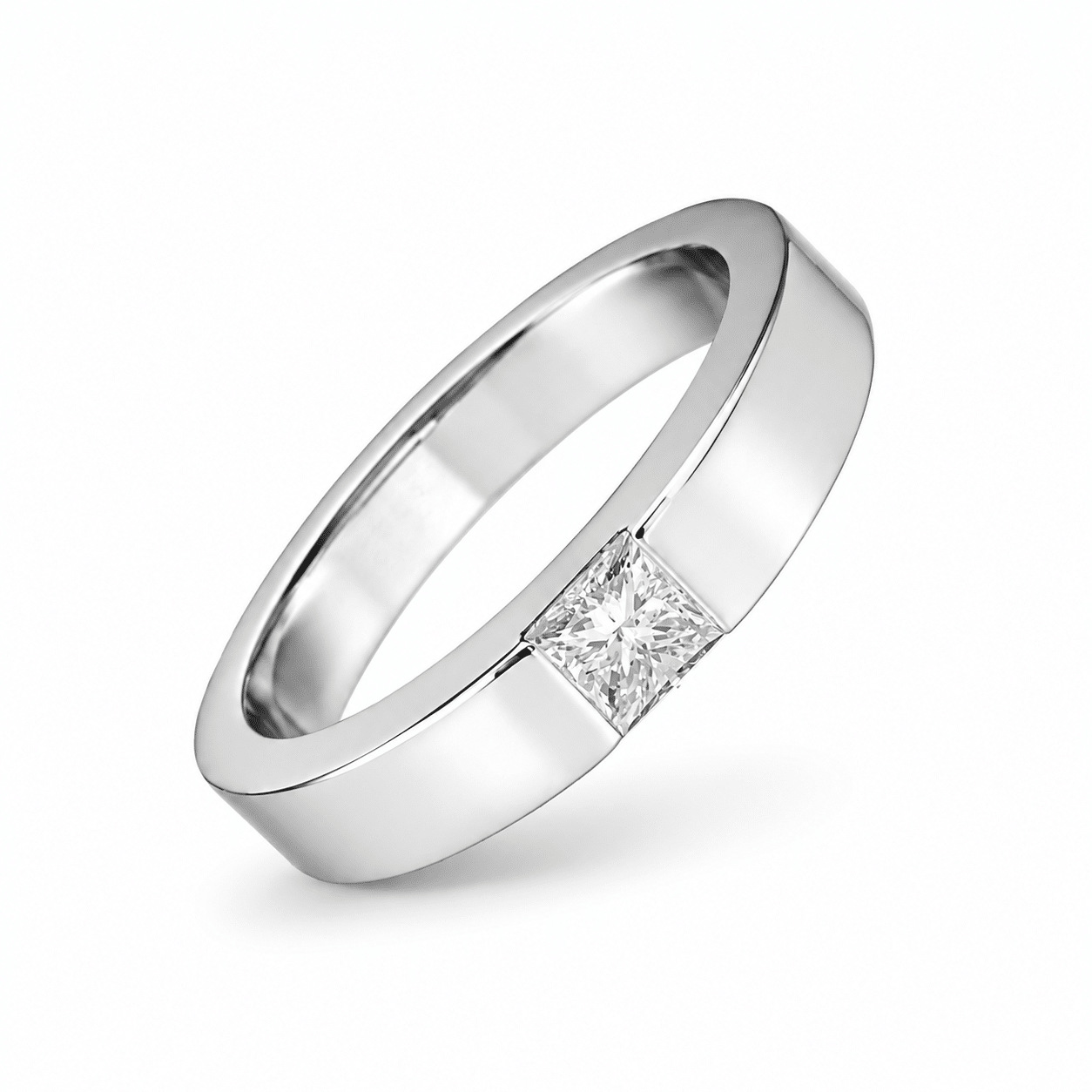 Cartier Tank Ring Größe 50 Weißgold 750 0.25 ct Diamant