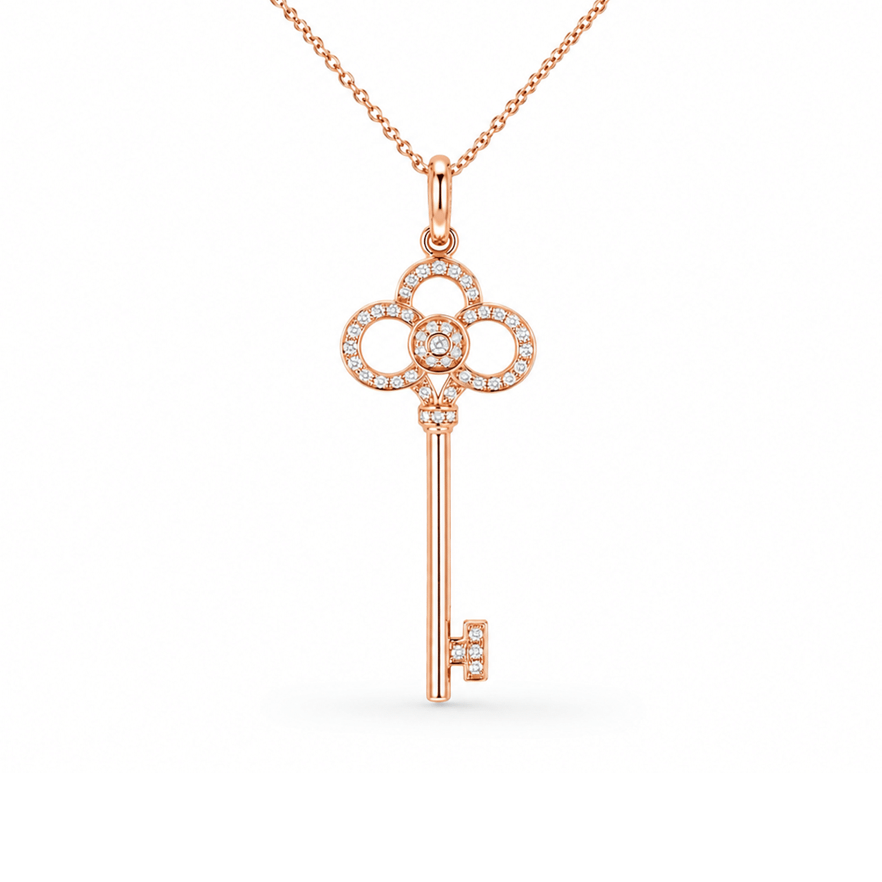 Tiffany & Co. Crown Schlüssel Diamant Halskette Rosegold 750