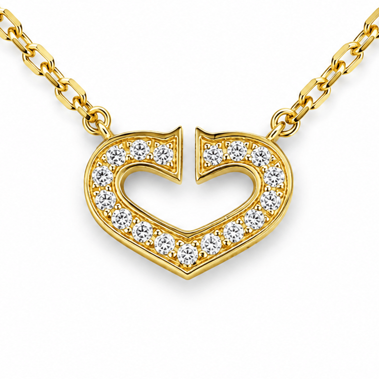 Cartier C Heart Diamant Halskette Gelbgold 750