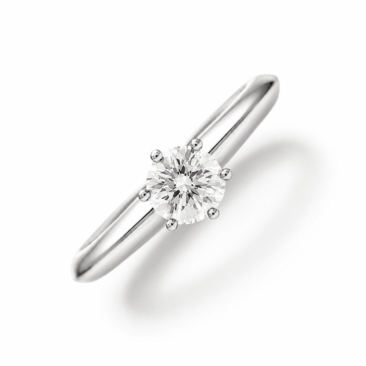 Tiffany & Co. Setting Diamant Ring 0.55 ct VVS2 G Größe 50 Platin 950